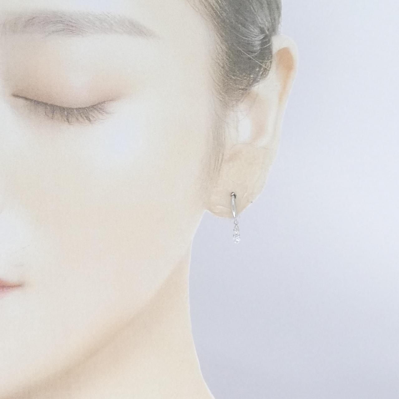 K18WG ダイヤモンド ピアス 0.20CT