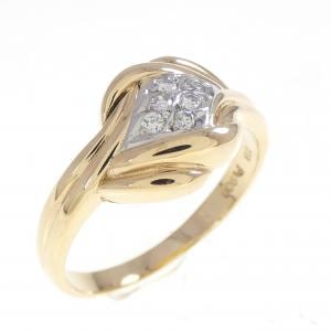 K18YG/PT900 ダイヤモンド リング 0.08CT