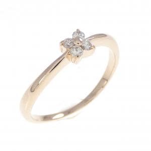 K18PG フラワー ダイヤモンド リング 0.08CT