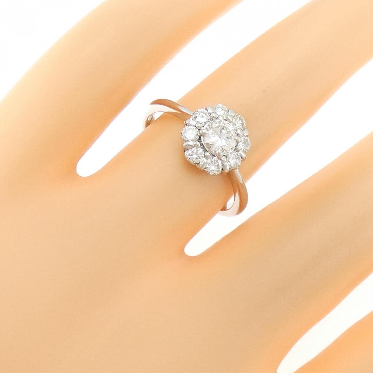 PT900花朵钻石戒指0.31CT