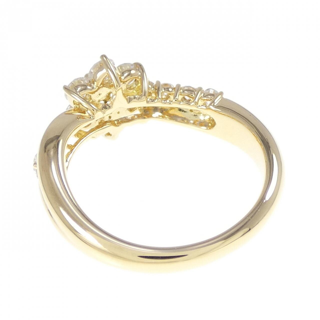 K18YG フラワー ダイヤモンド リング 0.72CT