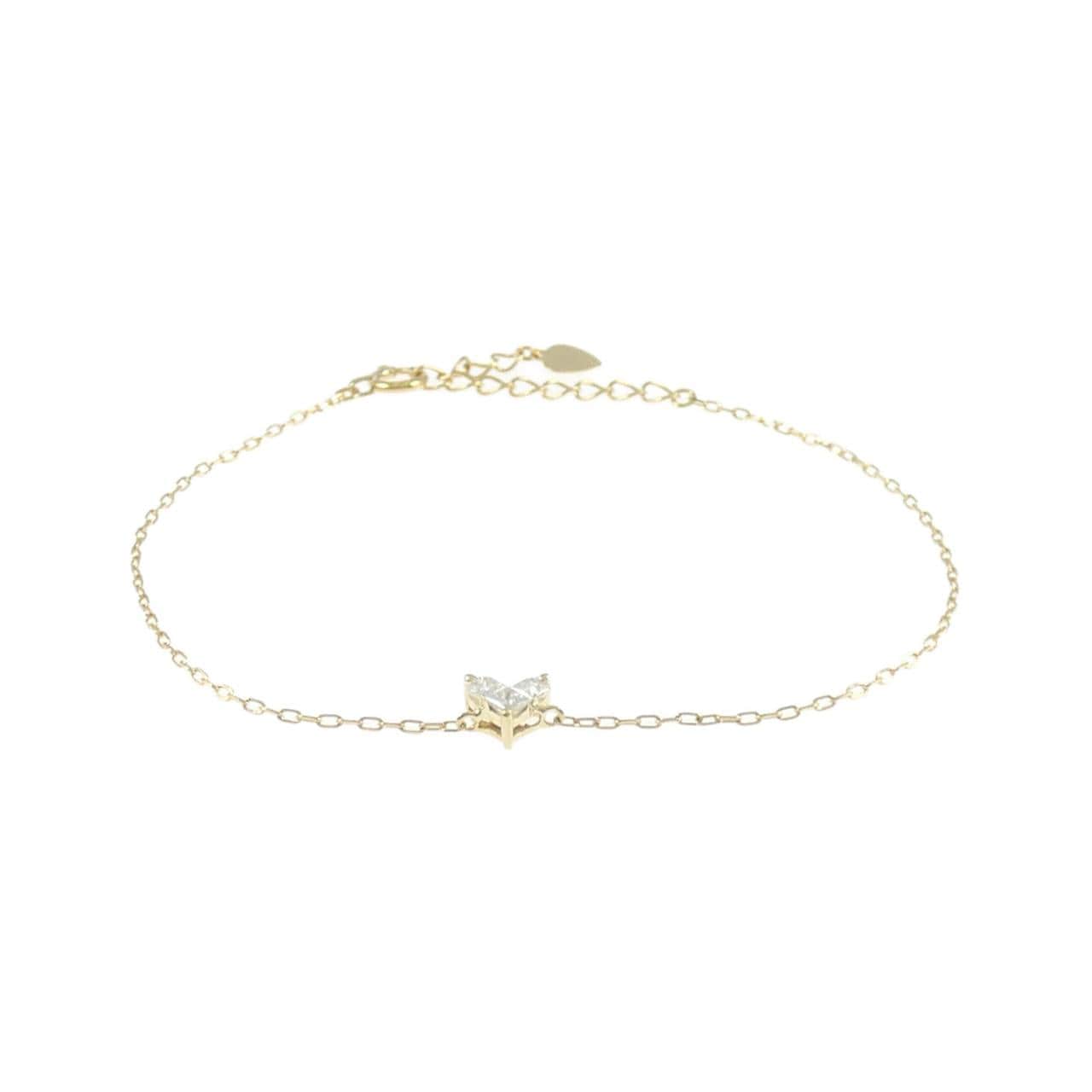 K18YG ハート ダイヤモンド ブレスレット 0.15CT