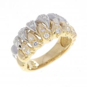 K18YG/PT900 ダイヤモンド リング 0.38CT