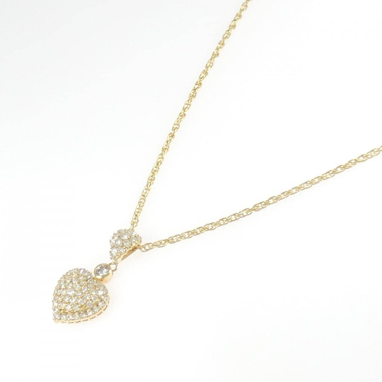 K18YG ハート ダイヤモンド ネックレス 0.21CT