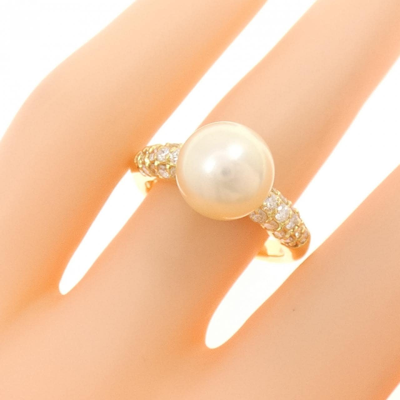 K18YG アコヤパール リング 9.5mm