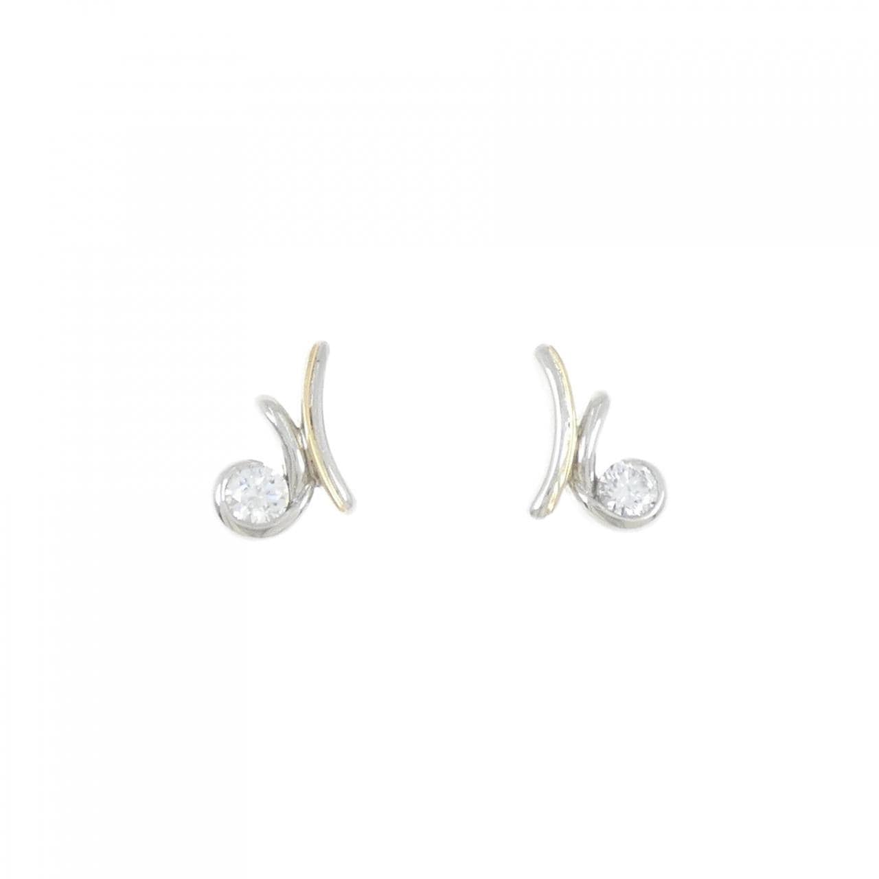 PT900/K18YG Diamond Earrings 0.365CT