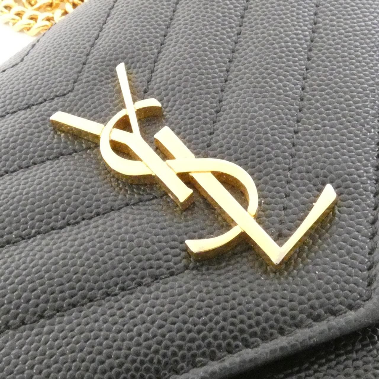 サンローラン 393953 BOW01 チェーンウォレット