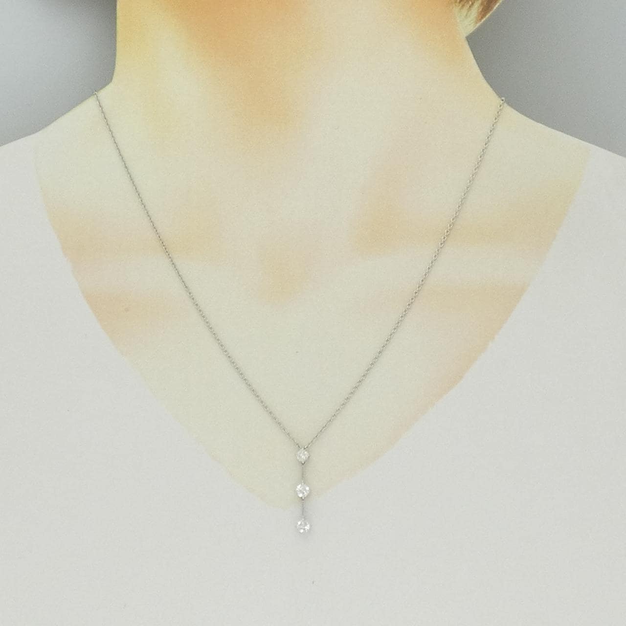 K18WG ダイヤモンド ネックレス 0.51CT
