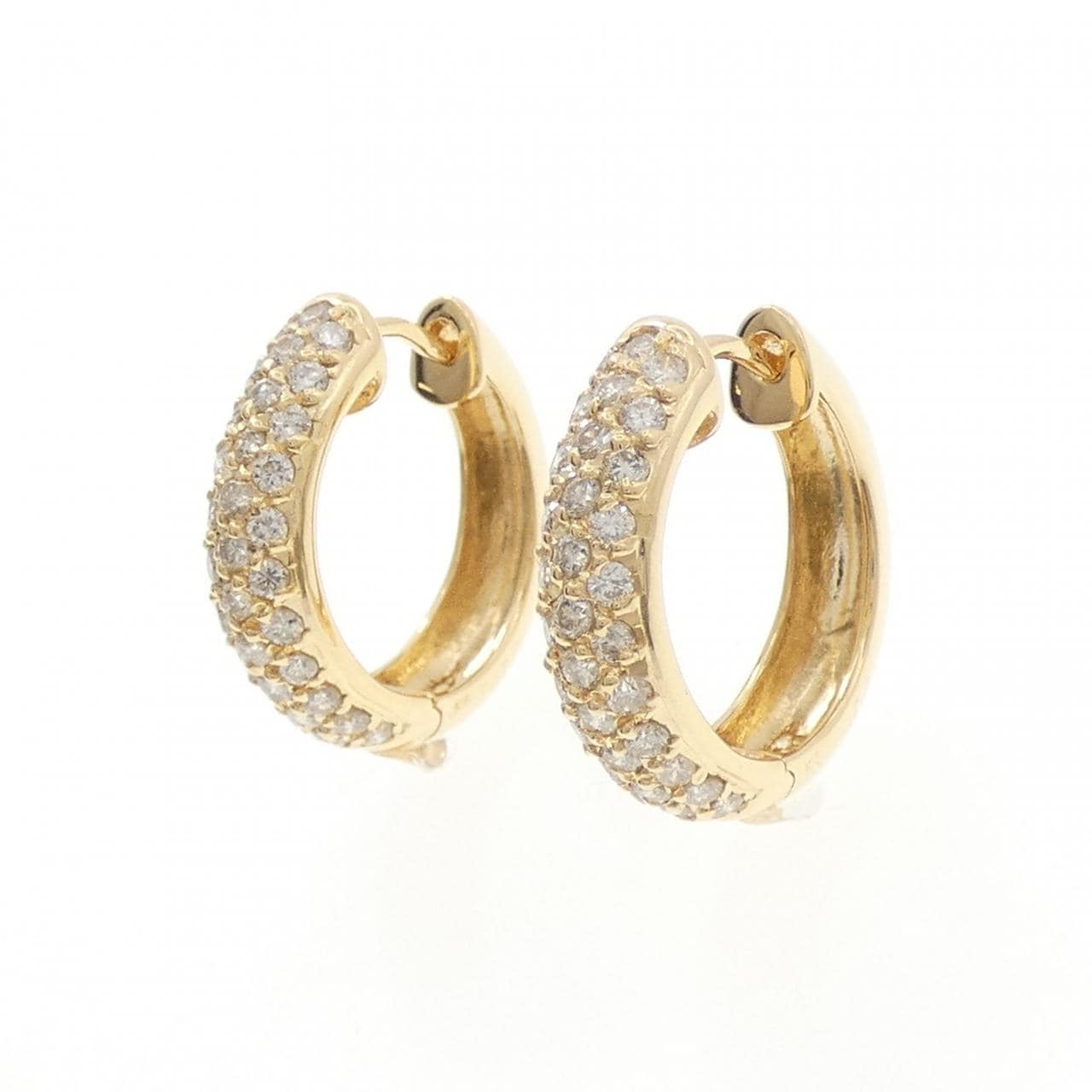 K18YG パヴェ ダイヤモンド ピアス 1.00CT