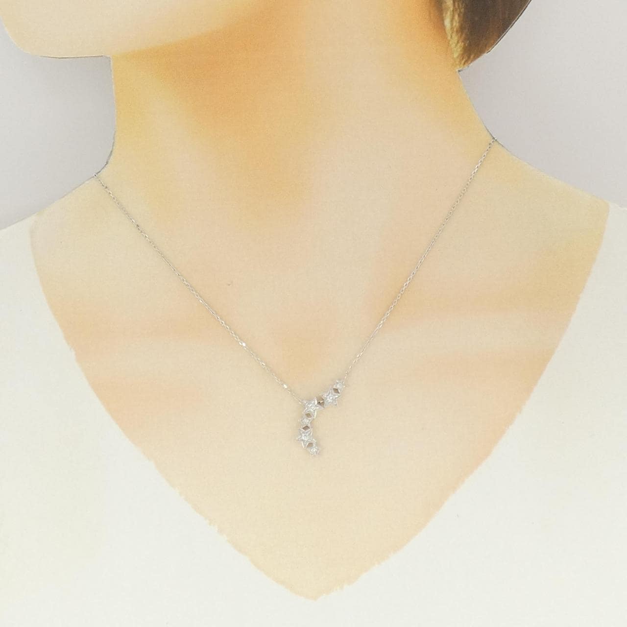 スタージュエリー ダイヤモンド ネックレス 0.14CT