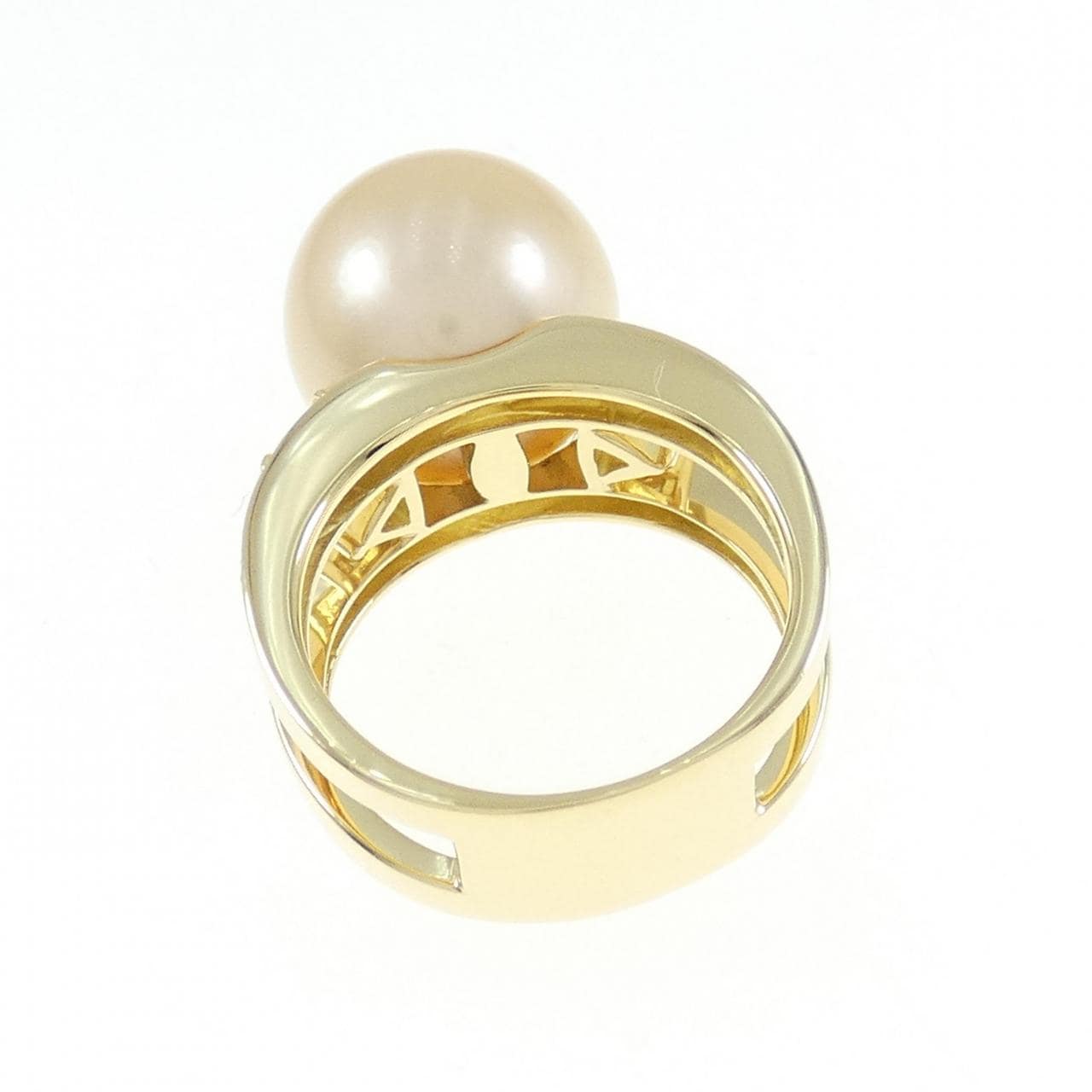 K18YG White Butterfly Pearl Ring 13.0mm