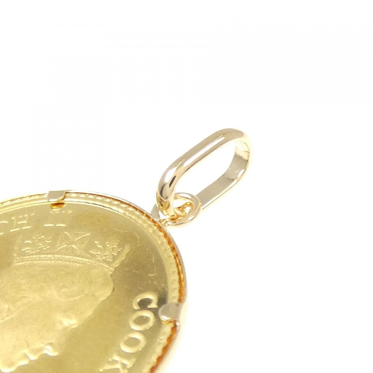 K18YG (frame) coin pendant