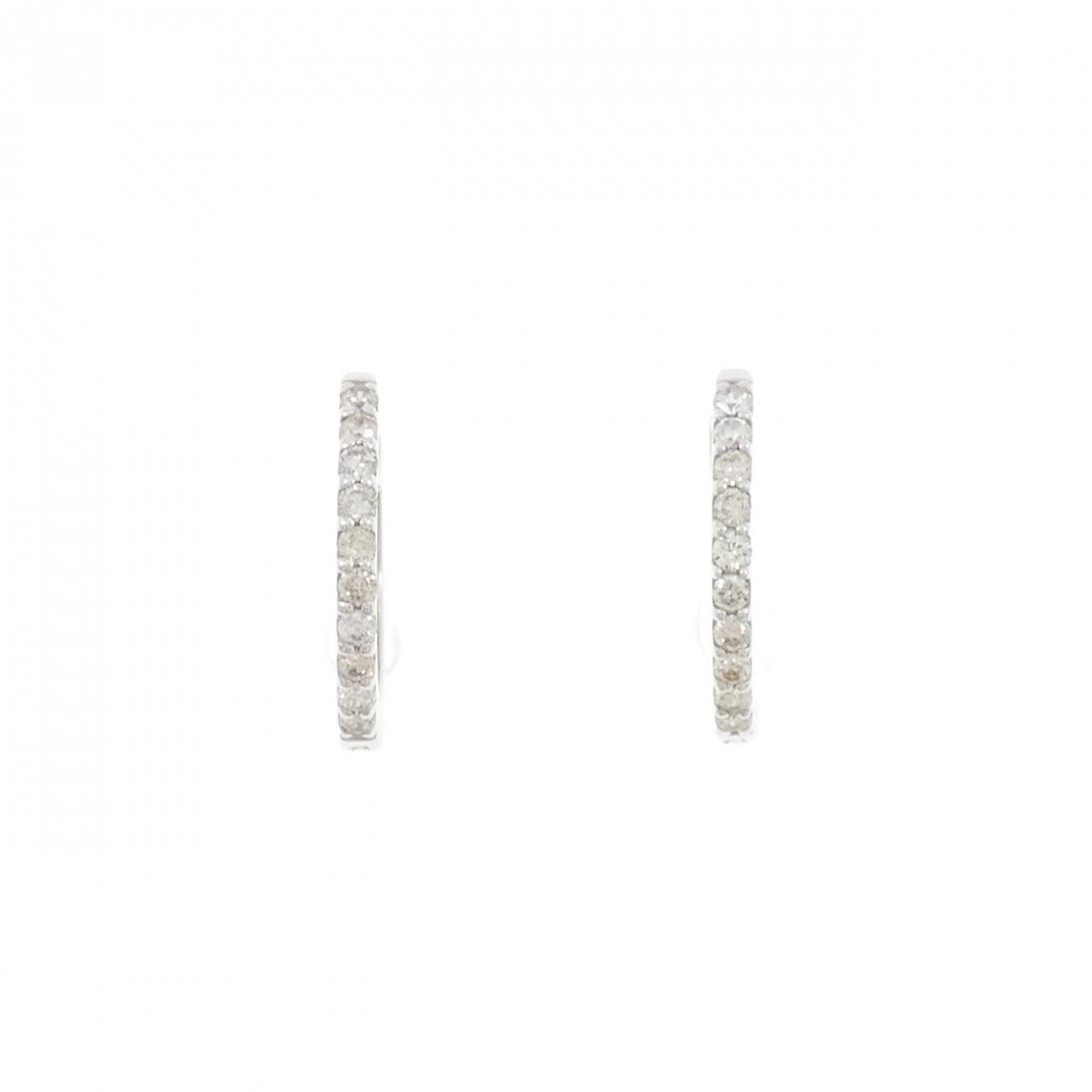 [BRAND NEW] K18WG Hoop Diamond Earrings 0.20CT