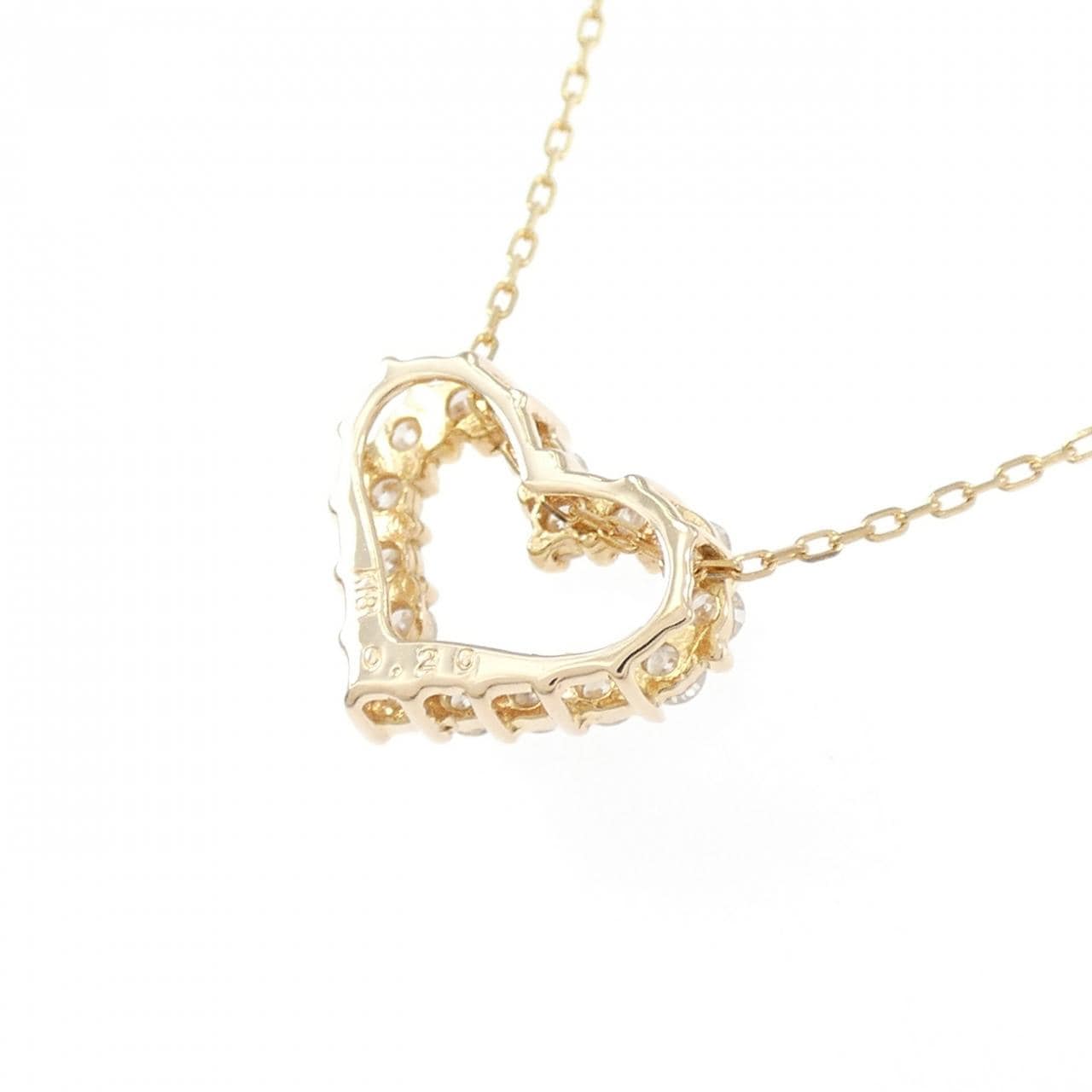 K18PG ハート ダイヤモンド ネックレス 0.20CT