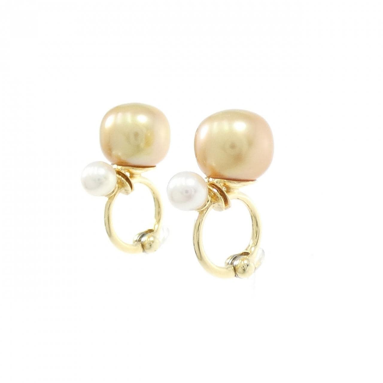 K18YG 白蝶パール イヤリング