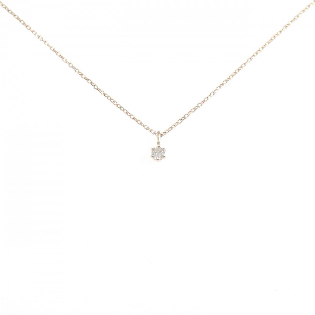 K10PG ソリティア ダイヤモンド ネックレス 0.03CT
