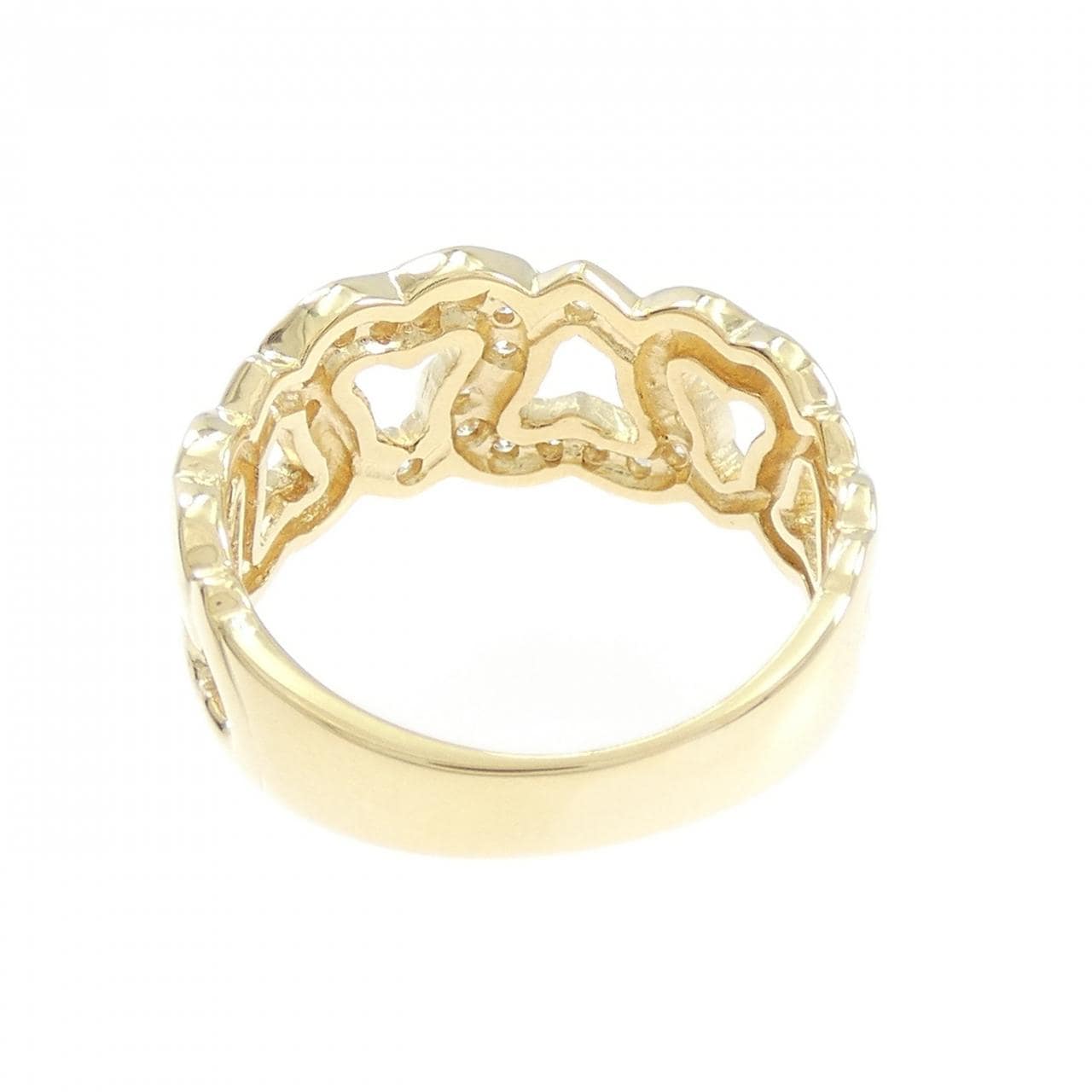 K18YG ハート ダイヤモンド リング 0.16CT