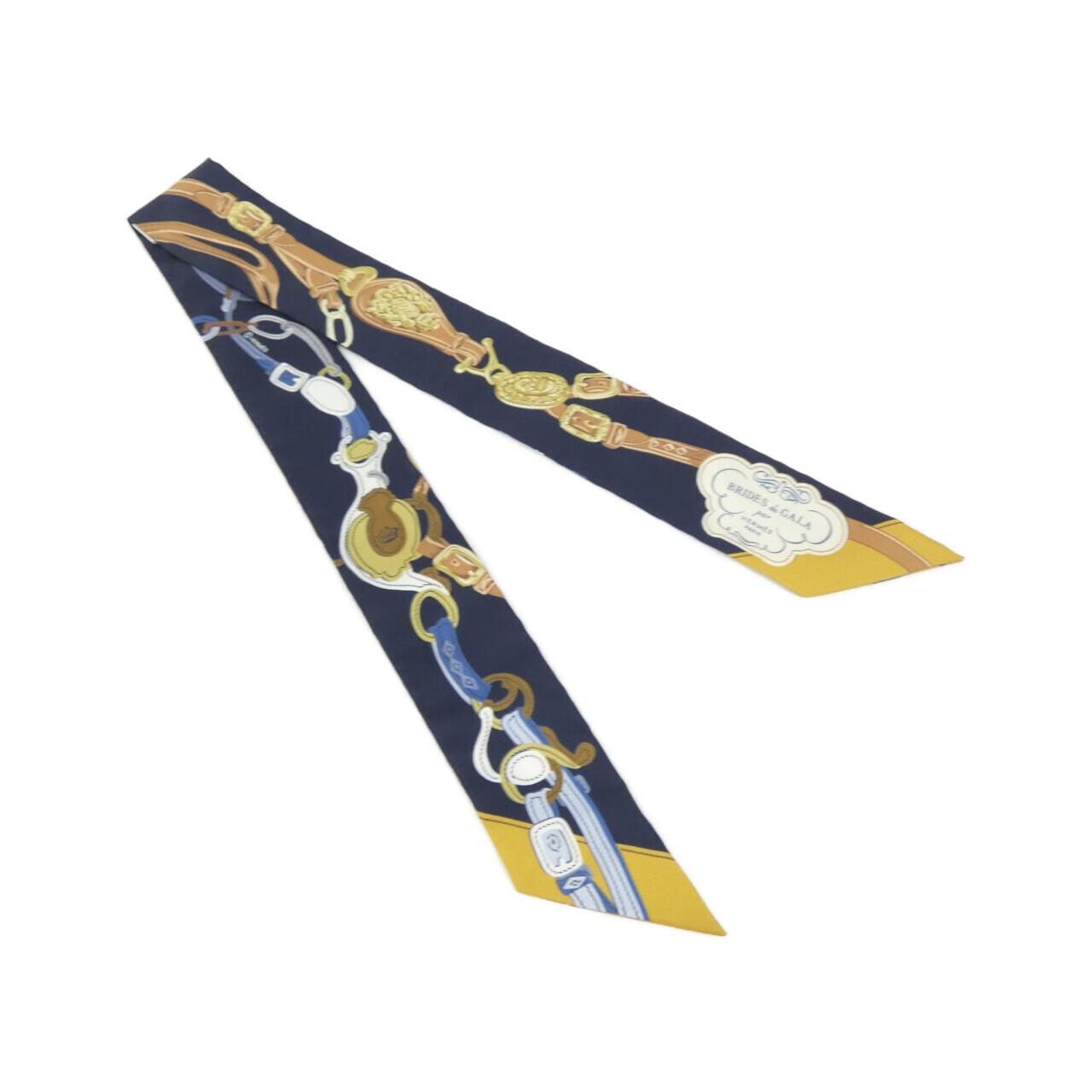 [Unused items] HERMES BRIDES DE GALA APPLIQUE Twilly 063940S Scarf