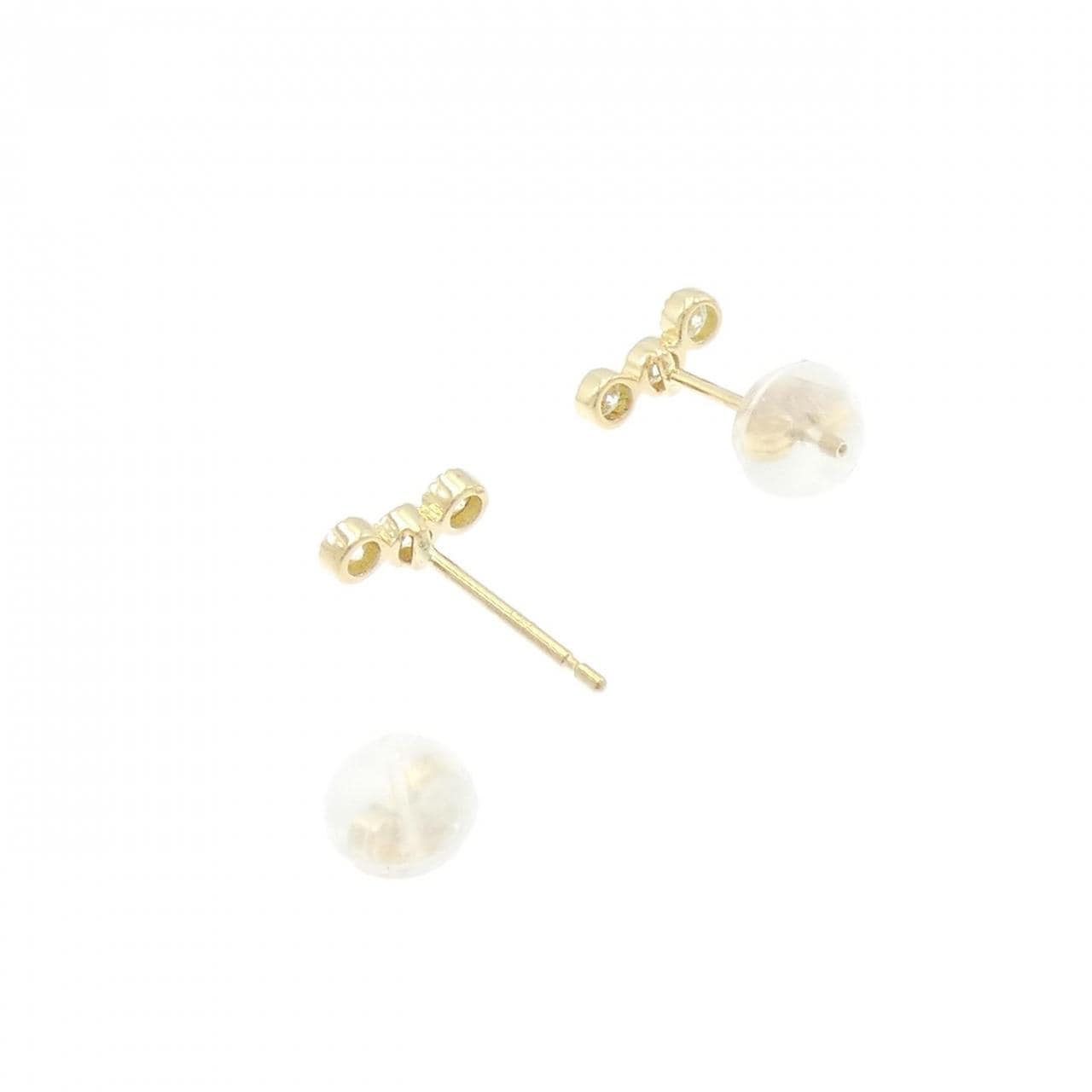 【リメイク】K18YG スリーストーン ダイヤモンド ピアス 0.20CT