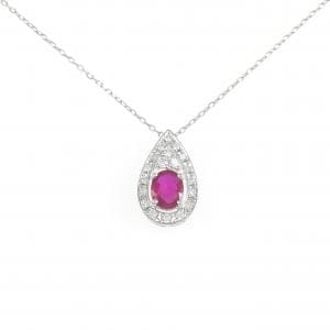 PT900/PT850 ルビー ネックレス 1.12CT
