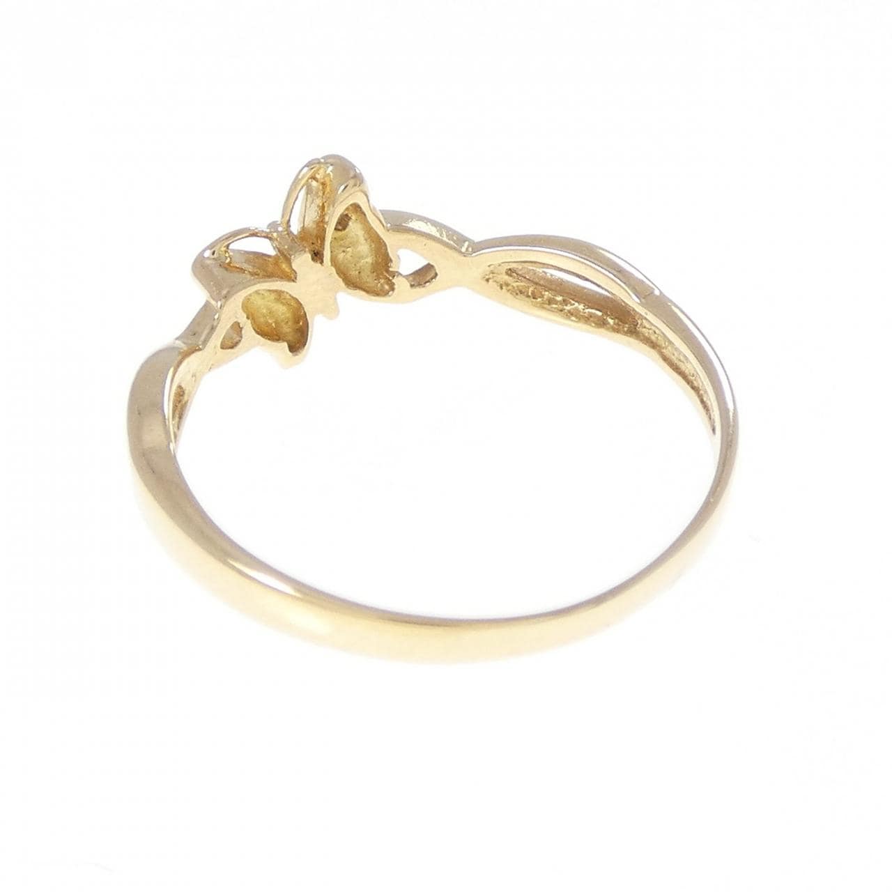 K18YG バタフライ ダイヤモンド リング