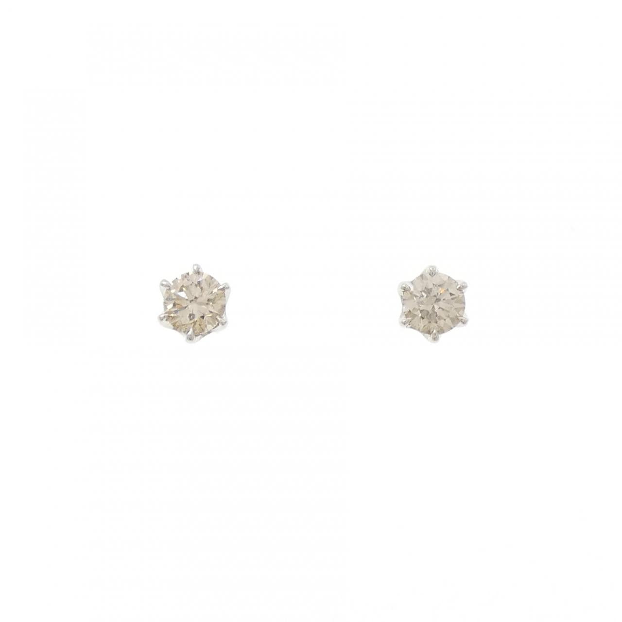 PT900 ソリティア ダイヤモンド ピアス 0.40CT