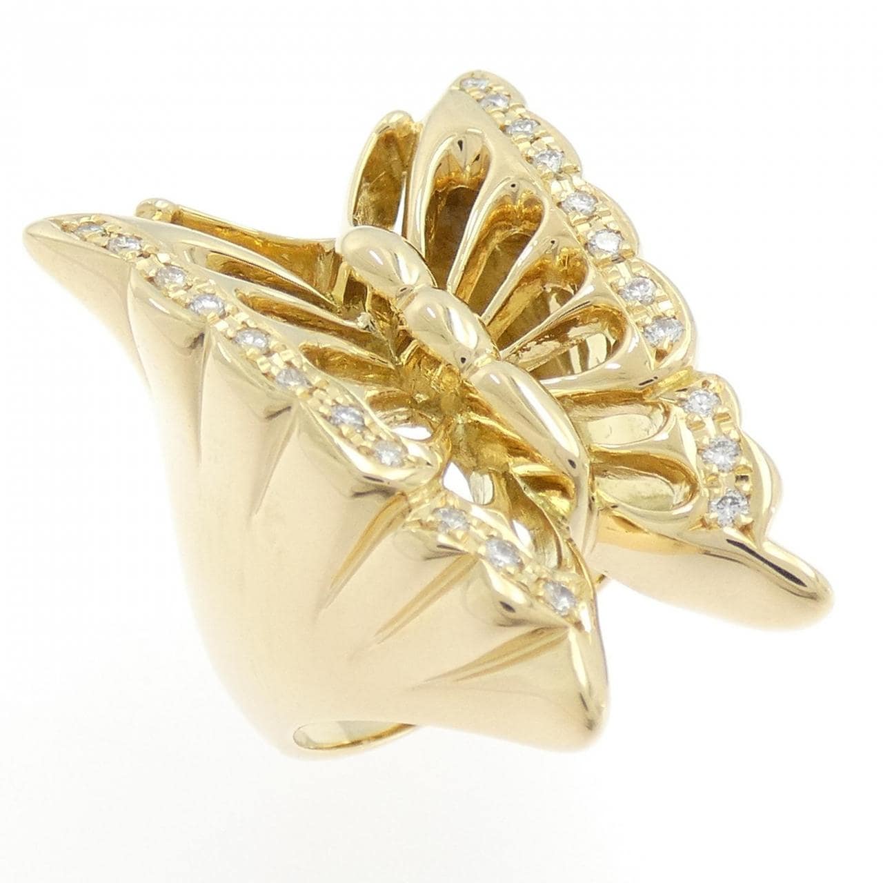 ギンザ タナカ バタフライ ダイヤモンド リング 0.22CT