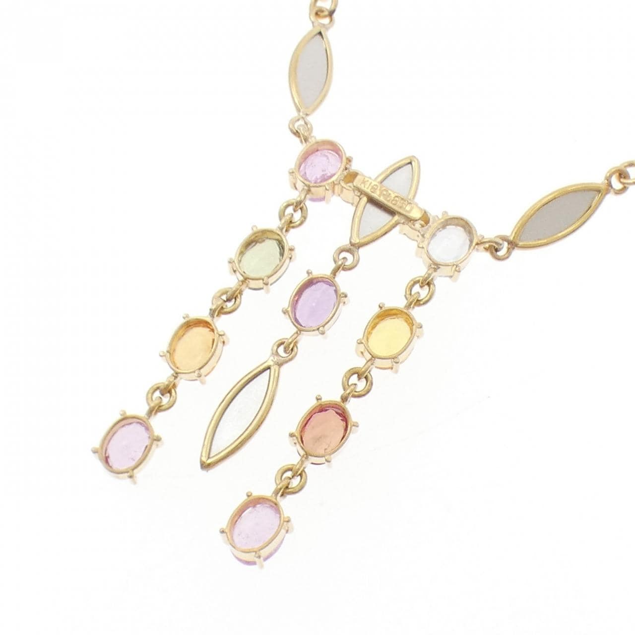 K18YG/PT850蓝宝石项链