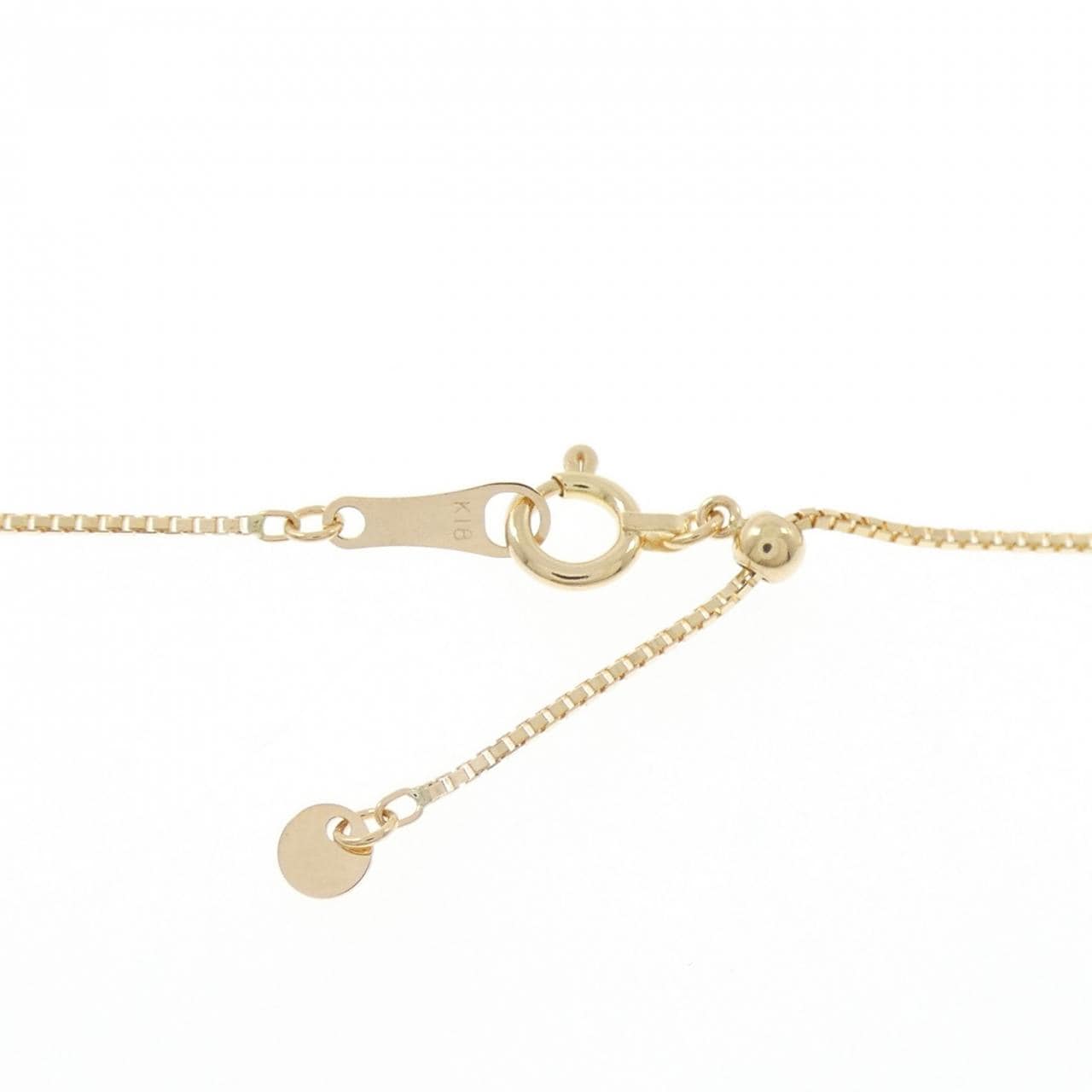 18K Yellow Gold White Butterfly Pearl Necklace 10mm