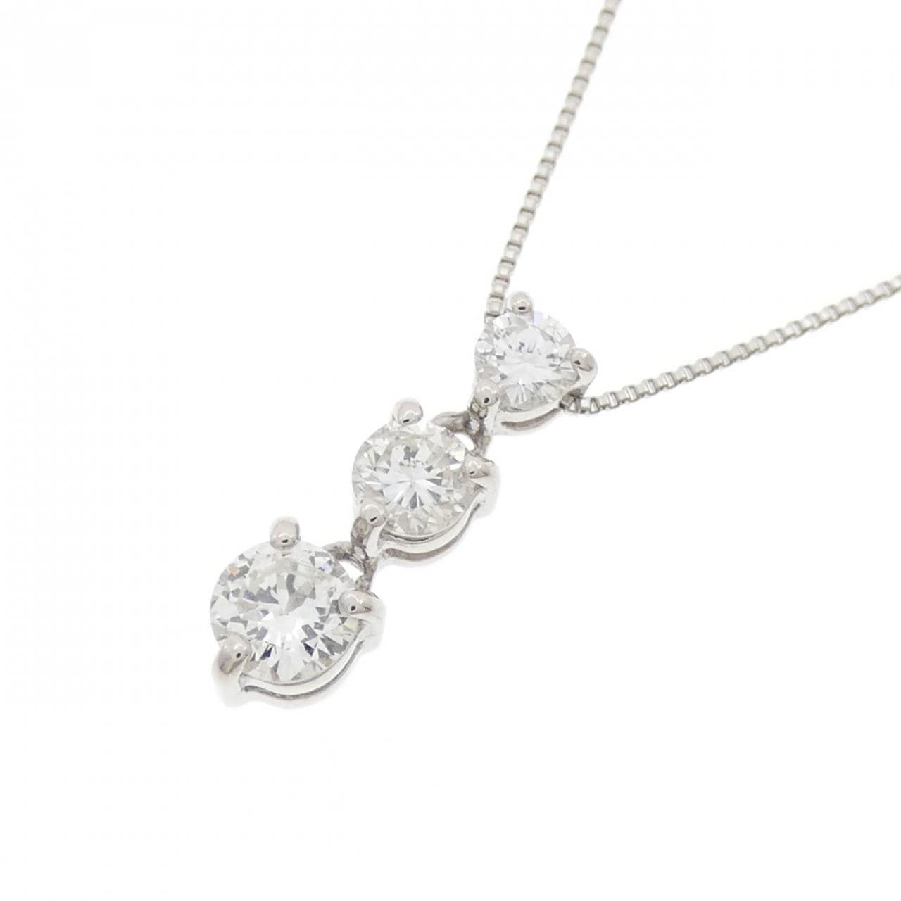 PT850 スリーストーン ダイヤモンド ネックレス 0.60CT