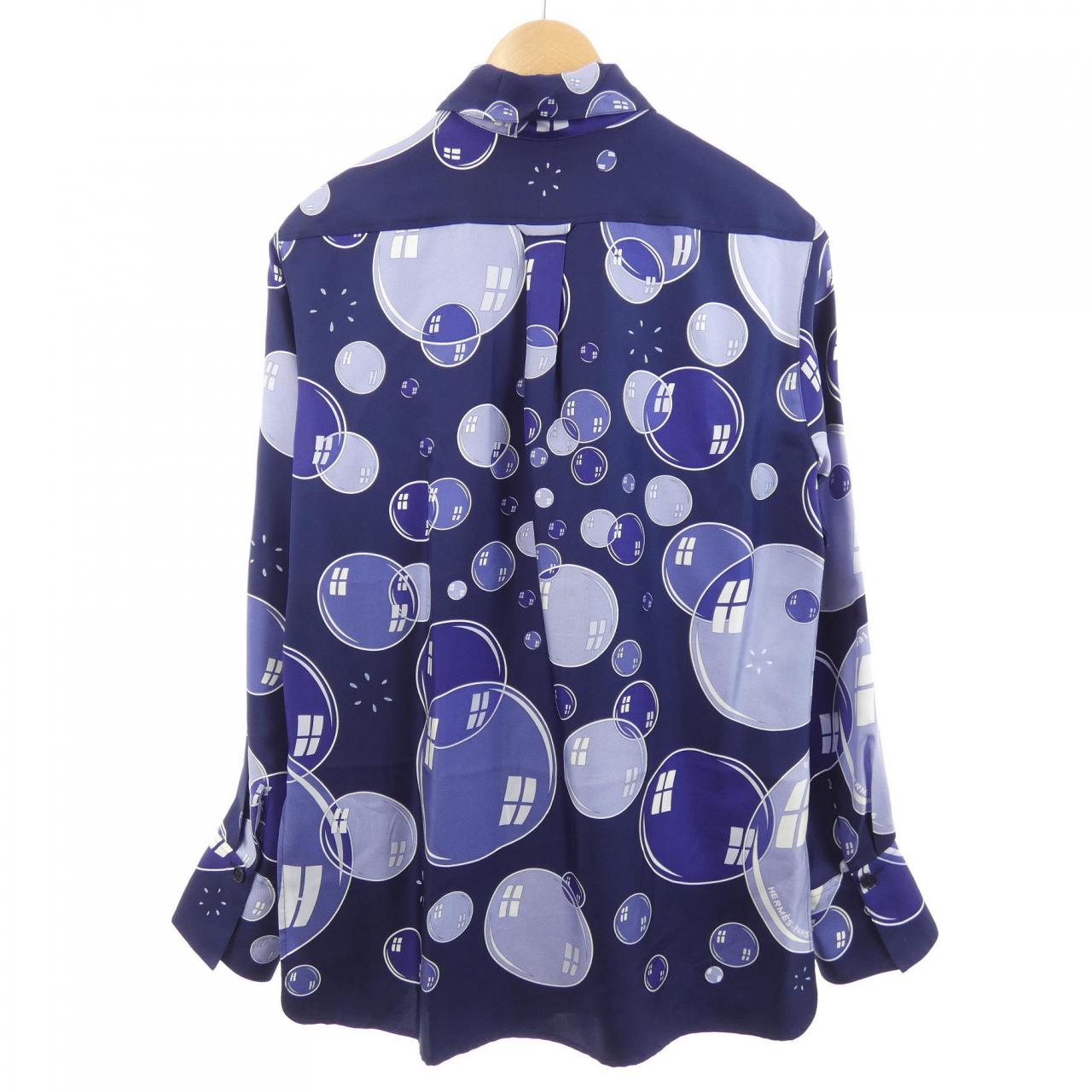 エルメス HERMES BAL DE BULLES ツイルレーヌ. シャツ