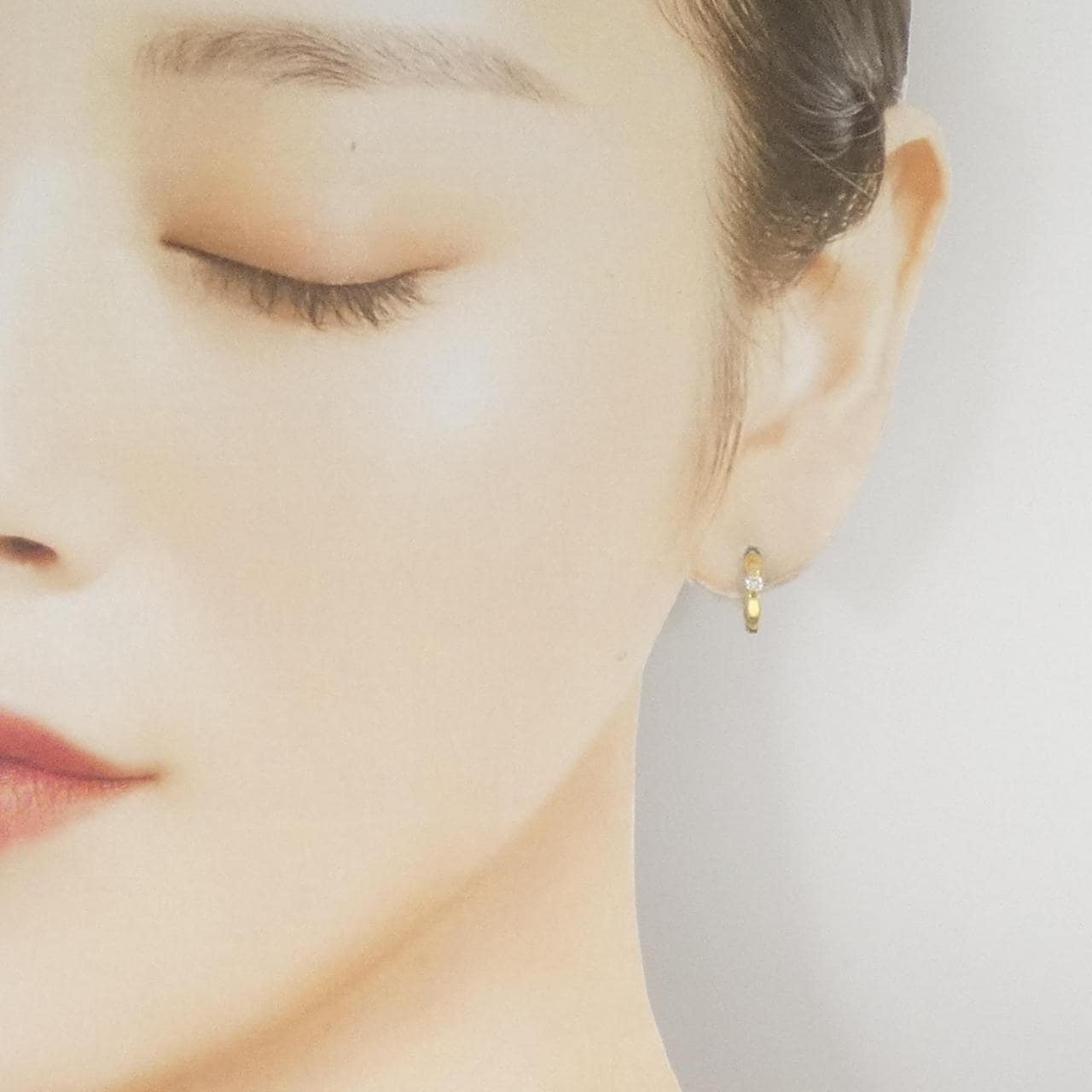 K18YG ダイヤモンド ピアス 0.05CT 片耳