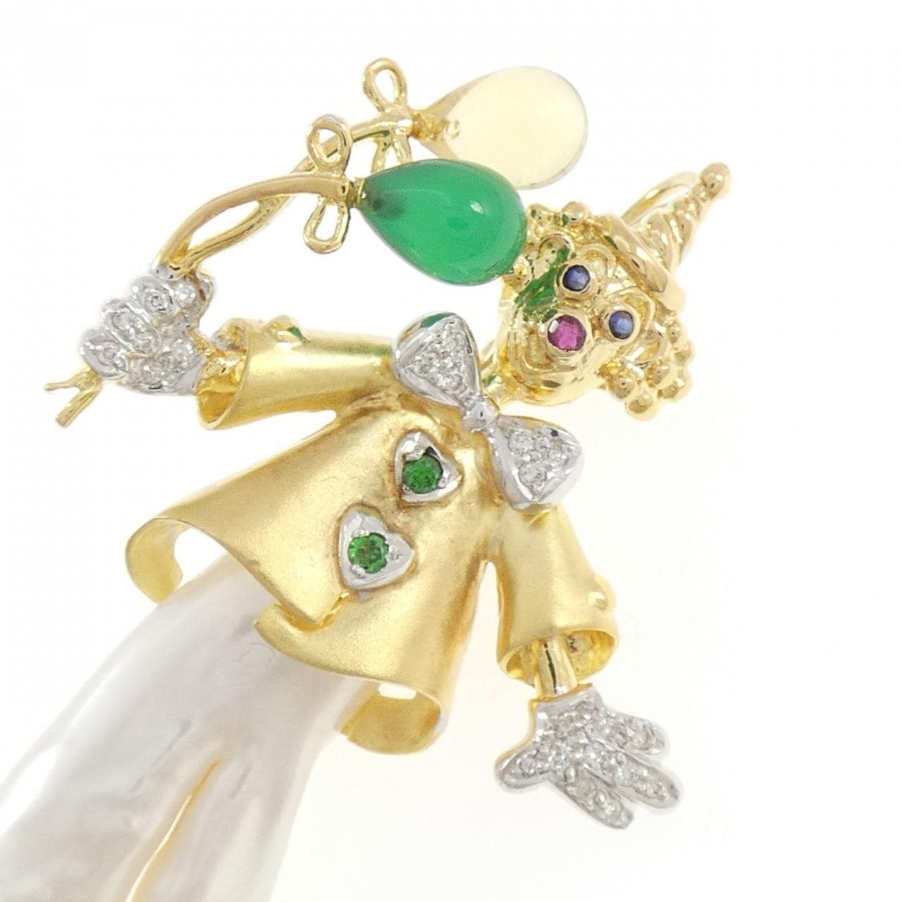 クイーン ピエロ カラーストーン ブローチ