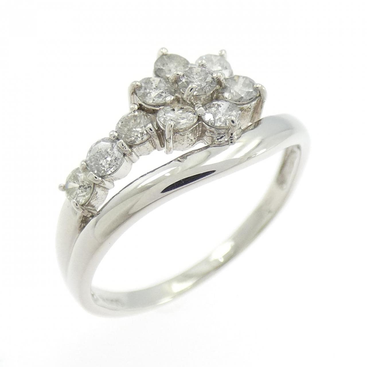 PT900 フラワー ダイヤモンド リング 0.50CT