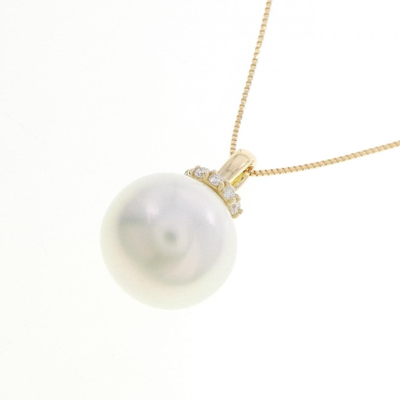 K18YG 白蝶パール ネックレス 11.3mm