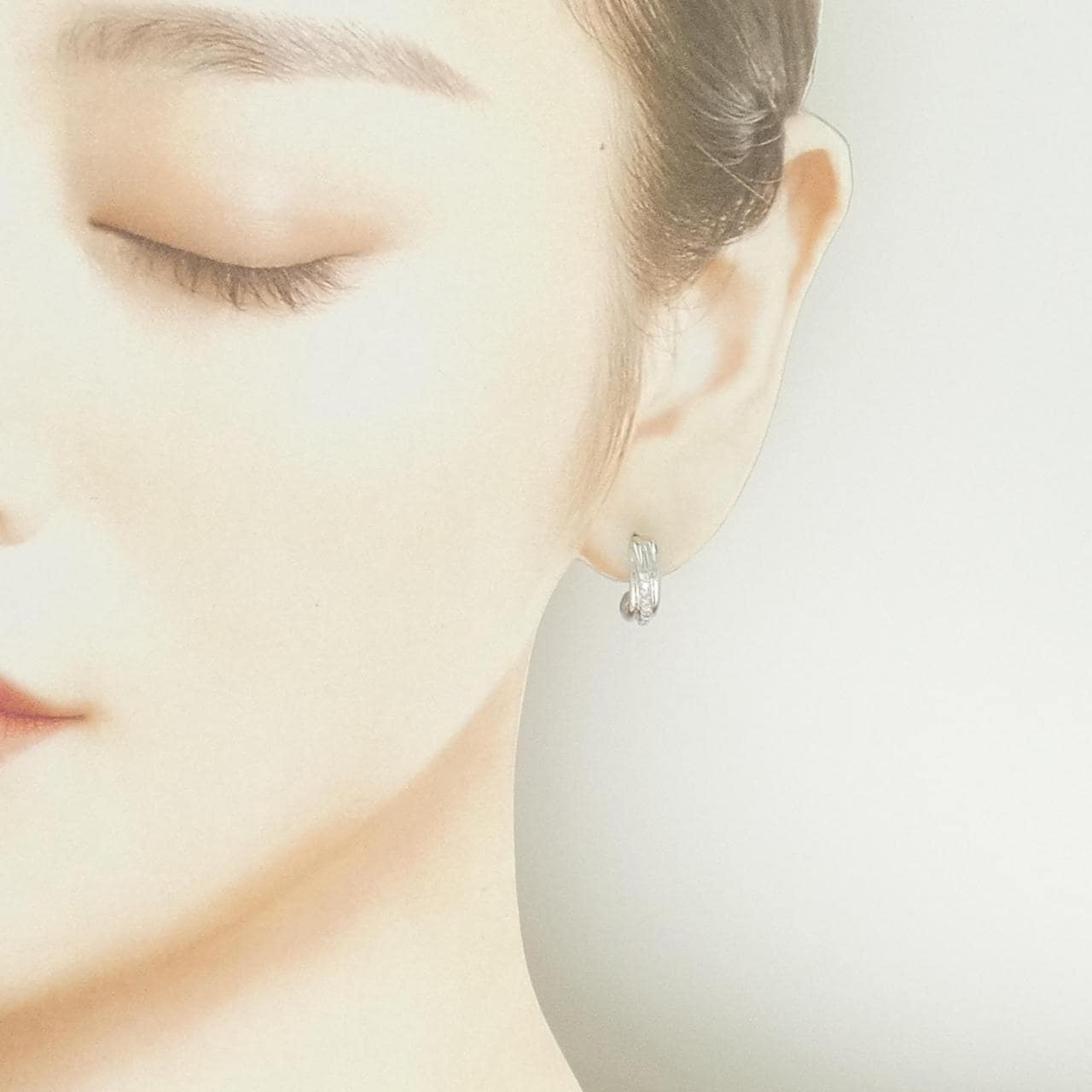 PT900 ダイヤモンド ピアス 0.12CT