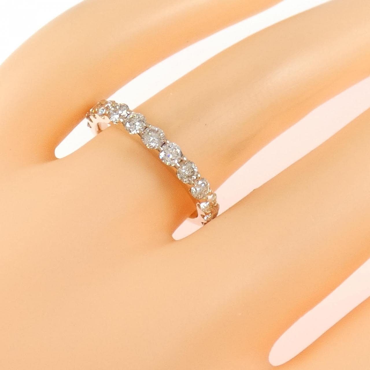 K18PG ハーフエタニティ ダイヤモンド リング 1.00CT