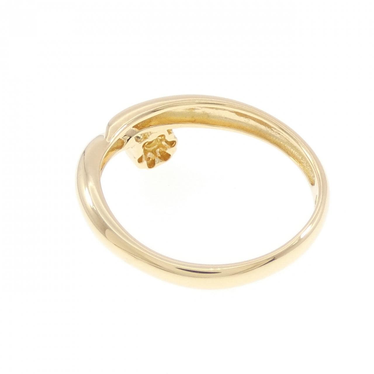 K18YG フラワー ダイヤモンド リング 0.09CT