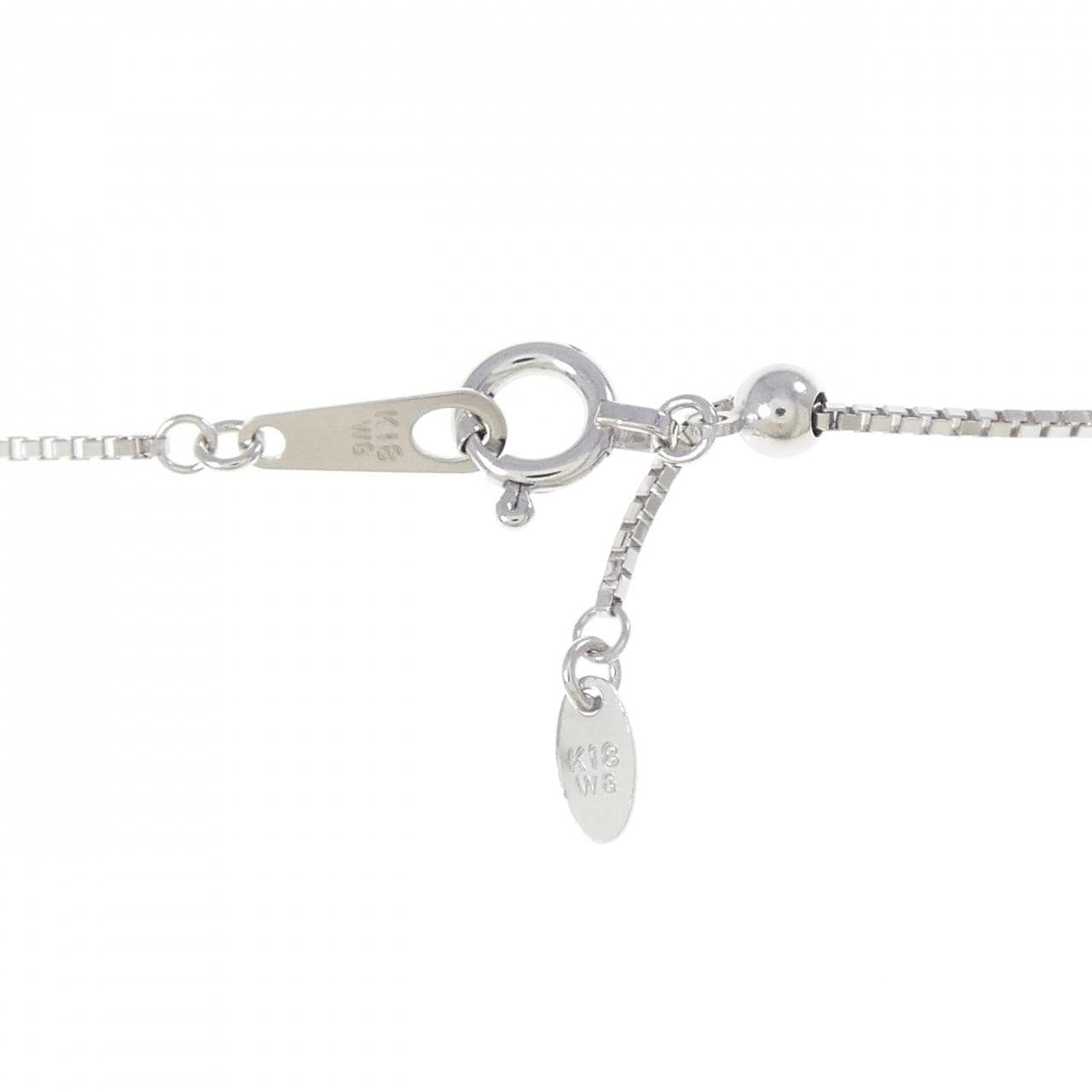 K18WG Cross and Heart Diamond Necklace