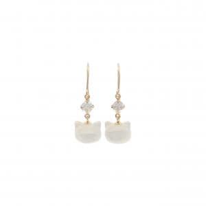 【新品】K10YG キャット マザーオブパール ピアス