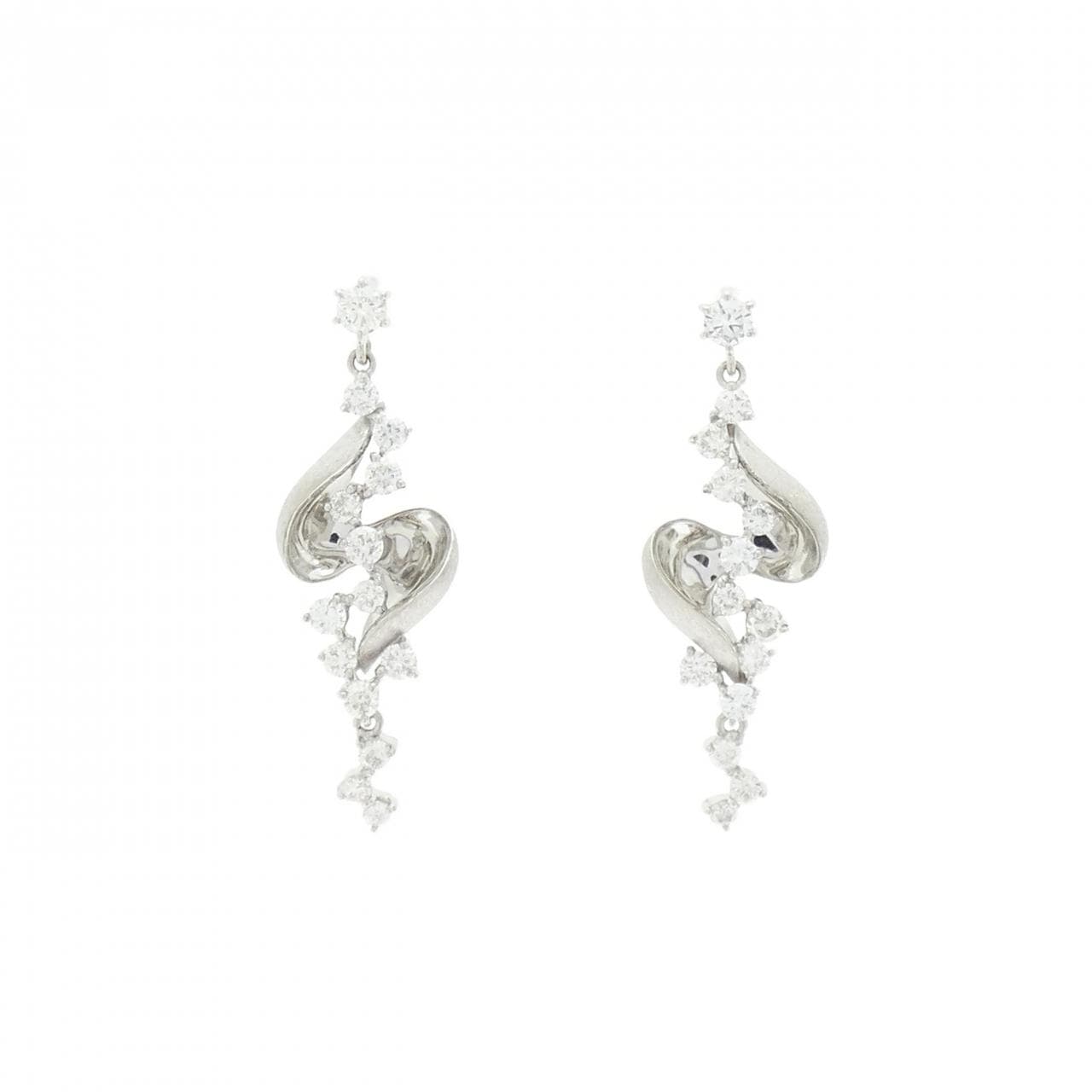 K18WG ダイヤモンド ピアス 1.00CT