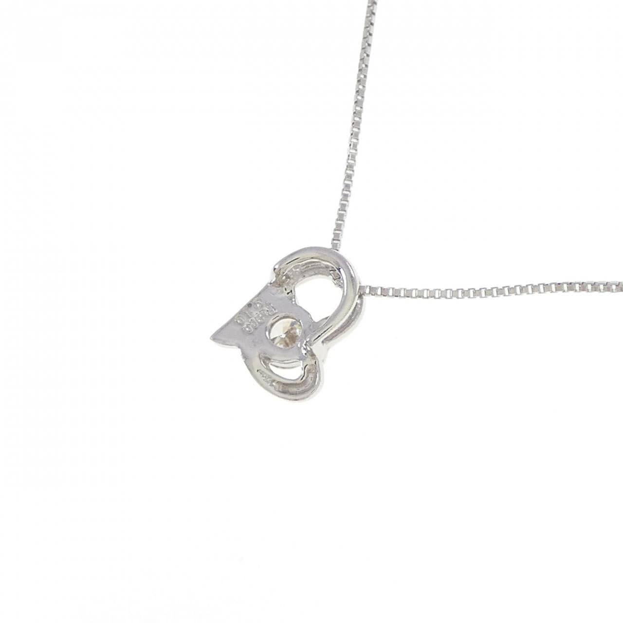 PT900/PT850 ハート ダイヤモンド ネックレス 0.10CT