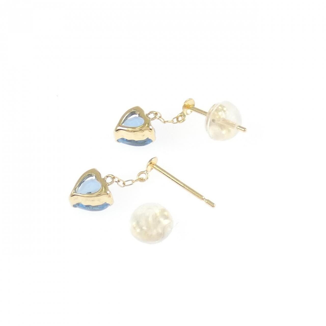 K18YG ハート ガラス ピアス