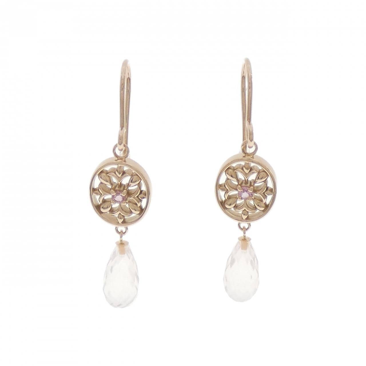 K18PG碧玺玺耳环