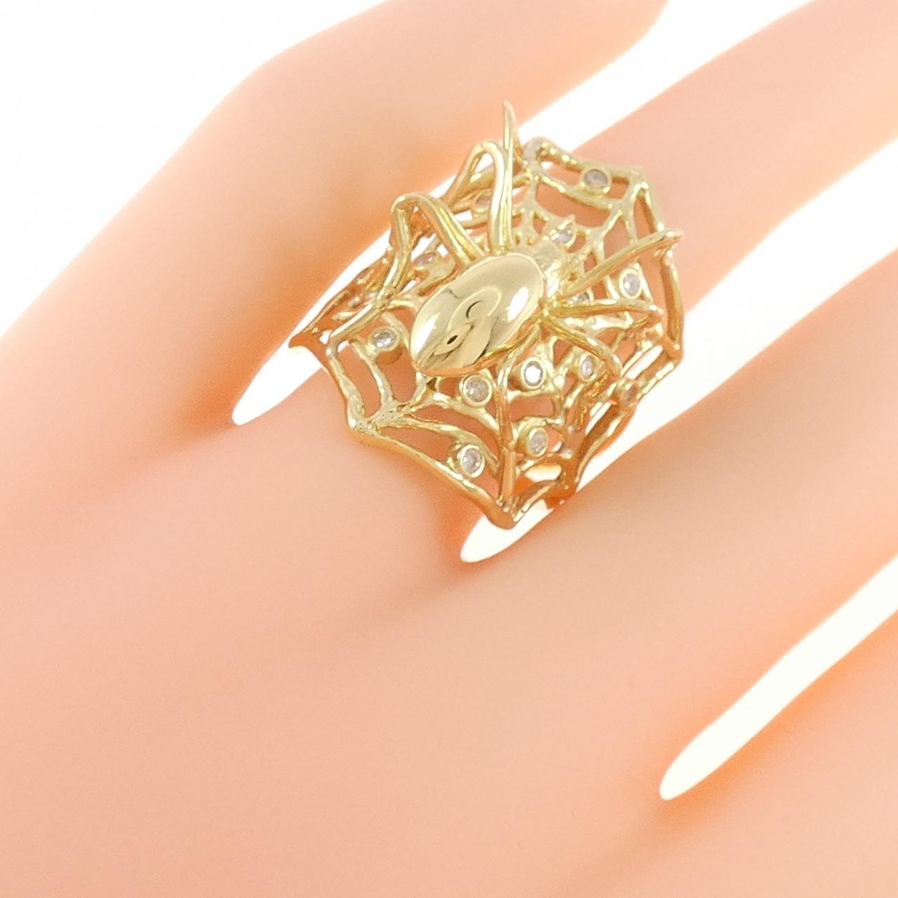 K18YG スパイダー ダイヤモンド リング 0.24CT
