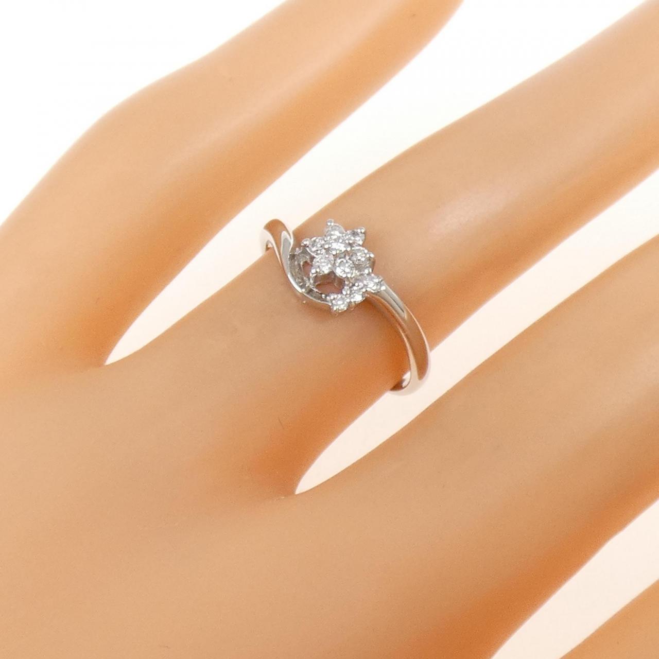 PT900 フラワー ダイヤモンド リング 0.12CT