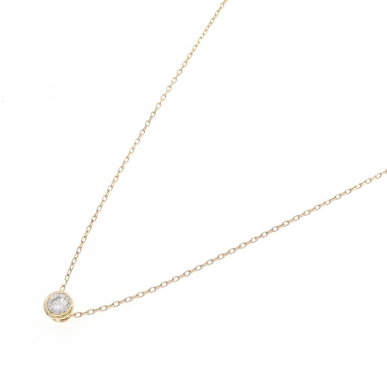 K18YG ソリティア ダイヤモンド ネックレス 0.135CT