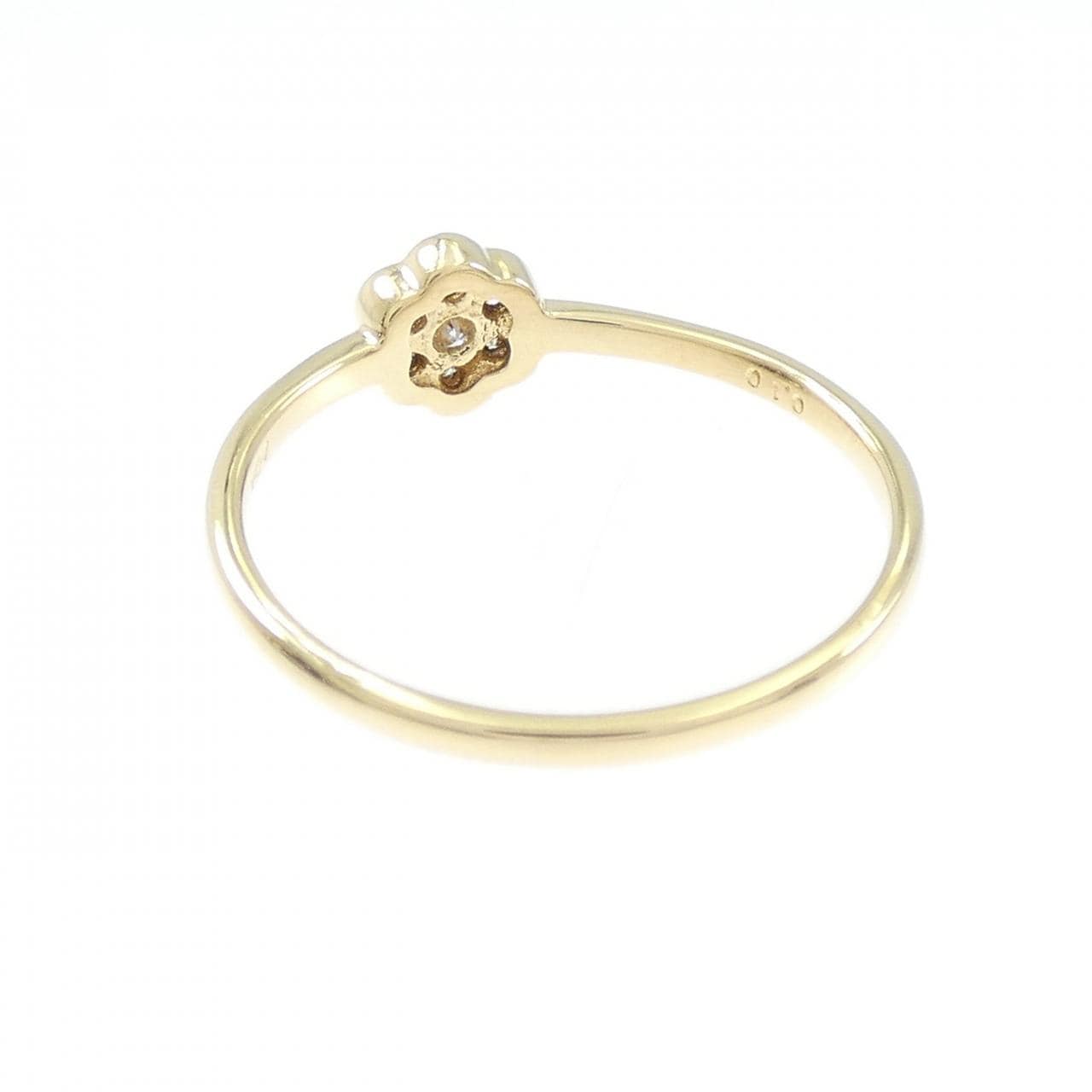 K18YG フラワー ダイヤモンド リング 0.10CT