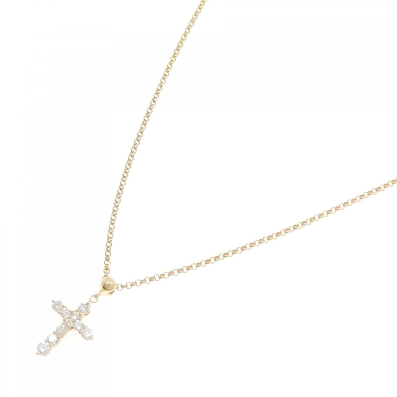 K18YG クロス ダイヤモンド ネックレス 0.50CT