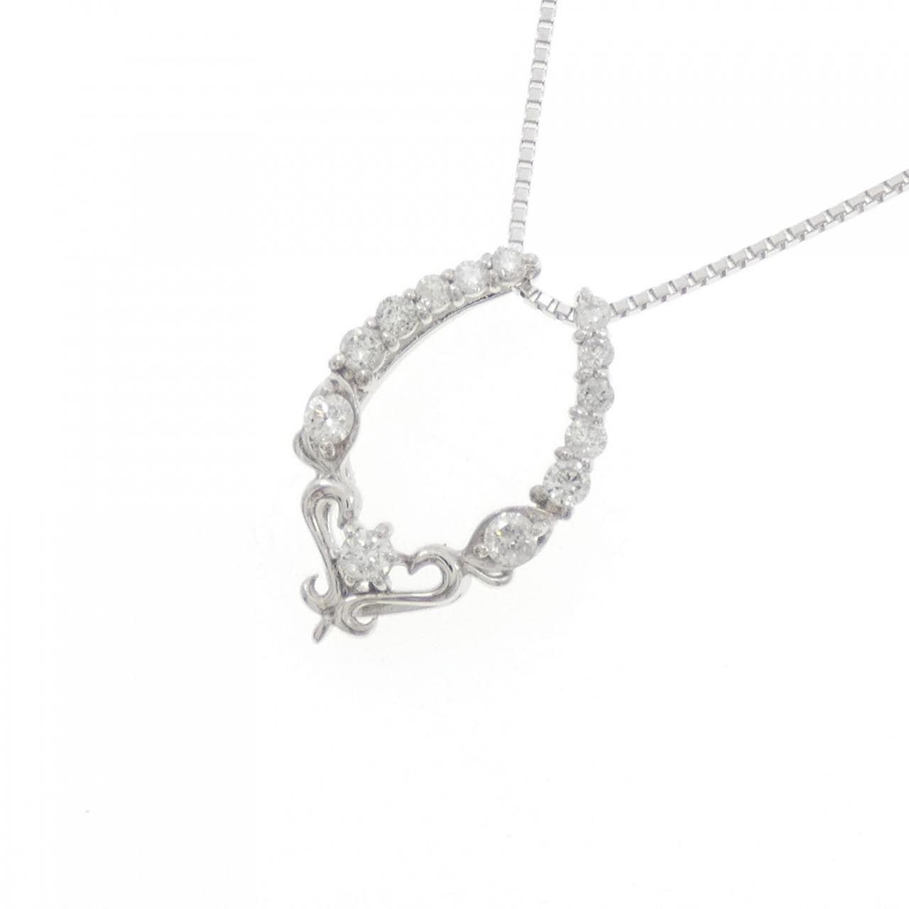 K18WG ダイヤモンド ネックレス 0.22CT